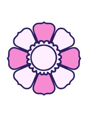 Bir dekoratif çiçeğin dövme stili karikatürünün canlandırma efektini göster