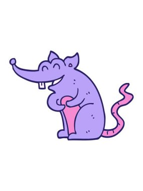 power up animation of cartoon rat