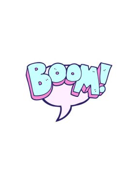 Serbest konuşma baloncuğu karikatür patlamasının radyoaktif parlayan animasyonu