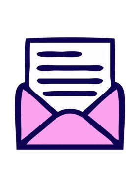 Bir mektup ve zarfın retro grunge desen çizgi filminin neon ışık efekti animasyonu