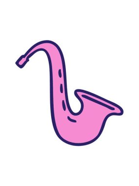 Müzikal saksafonun eski grunge dokusunun hareketli animasyonunu oynat