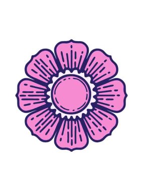 Dikkat çekici dövme stili dekoratif çiçek animasyonu