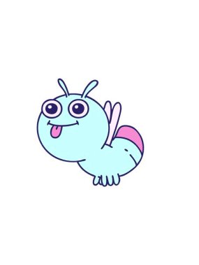 Parlayan bir böceğin yatay titreşimli karikatürü