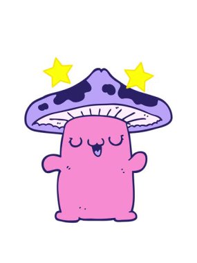 dönen yıldızlar karikatür mantar yaratığı animasyonu