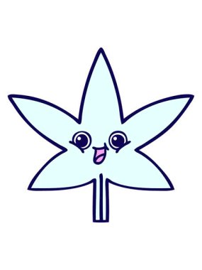 Bir sonbahar yaprağının sevimli çizgi filminin neon ışık efekti animasyonu