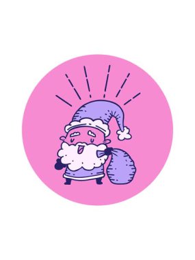 Dikkat çekici bir animasyon. Dövme stili Noel Baba karakterli, çuvallı bir Noel Baba.