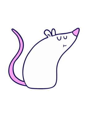 neon ışık efekti çizgi film beyaz farenin animasyonu