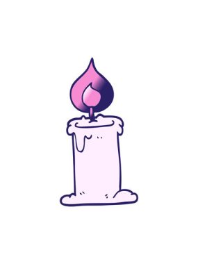 Mum yakma karikatürünün basınçlı animasyonu