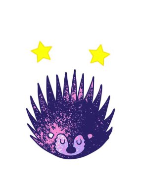 dönen yıldızların çizgi film animasyonu dikenli kirpinin karalaması