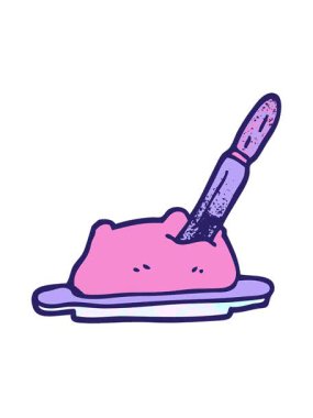 Bir tereyağı ve bıçağın karalama hareketinin animasyonu