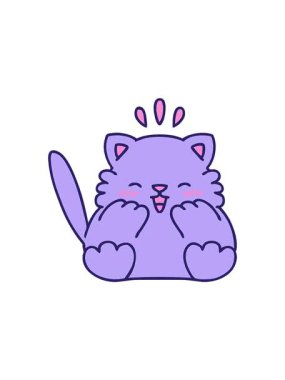 Küçük bir kedinin çizgi filminin hareketli animasyonu