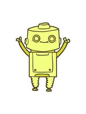 Çizgi film androidinin renk animasyonu değişiyor