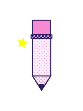 Parıldayan yıldızlar çizgi roman tarzı bir kalem karikatürünün animasyonunu etkiler.