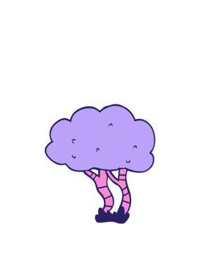 Çizgi film ağaç tasarımının zıplama hareketi animasyonu