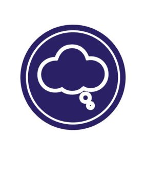 Düşünce baloncuğu dairesel simgesinin canlanması ve yüzdürülmesi