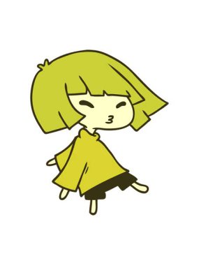 Şirin Kawaii kızının renkli animasyonu