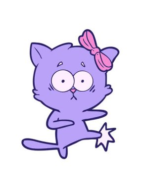 Çizgi film kedisinin titreşimli hareketi