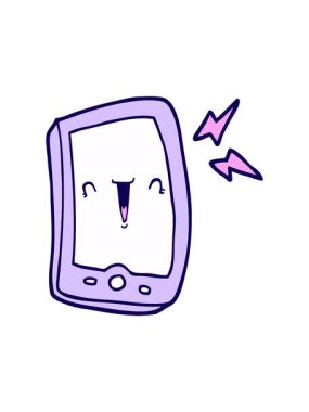 şirin çizgi film cep telefonunun neon ışık efekti animasyonu