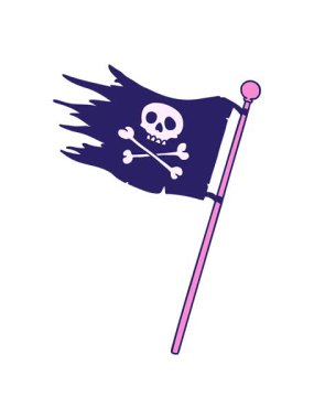 el hareketli animasyon korsan bayrağının karikatür karalaması