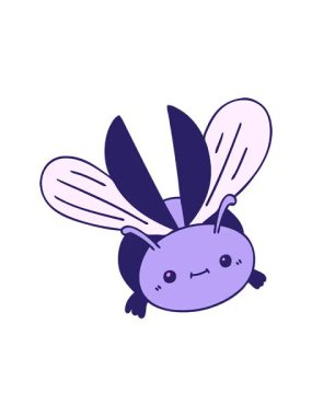 Uçan böceğin el çiziminin dönen hareketli animasyonu