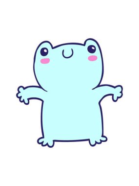 Çizgi film kurbağasının hareketli animasyonu