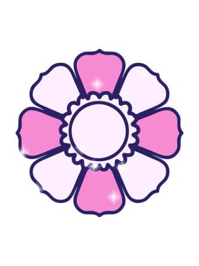 Süslü bir çiçeğin dövme stili karikatürü.