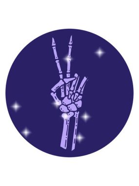 İskeletin canlanması barış işareti veriyor.