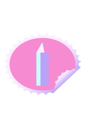 mavi renkli kalem grafik illüstrasyon yuvarlak etiket damgasının hareketli animasyonu