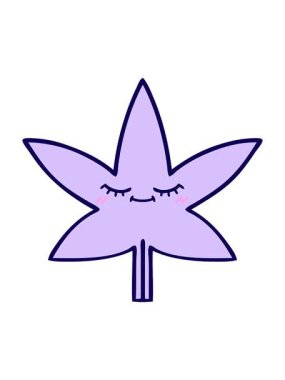 Bir marihuana yaprağının neon ışık efekti animasyonu