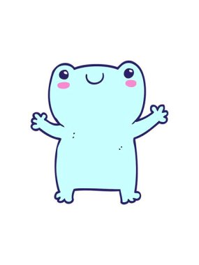 Dikkat çekici çizgi film karakteri şirin kurbağa.