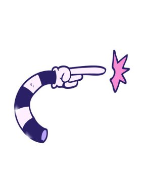 Çizgi film karikatür kol hareketinin ışıltılı etkisi