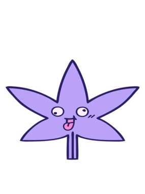 Marihuana yaprağının tatlı çizgi filminin hareketli animasyonu