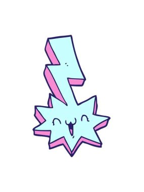 vibrating motion animation of cartoon lightning bolt