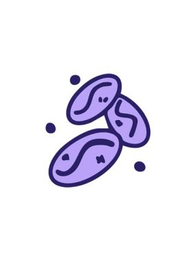 Üç Brezilya kahve çekirdeğinin birlikte çizildiği radyoaktif parlayan animasyon.