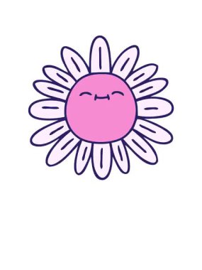 Kalk ve süzül el animasyonu çizilmiş garip karikatür çiçeğinin