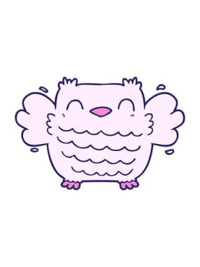 bob and pause animation of retro cartoon owl