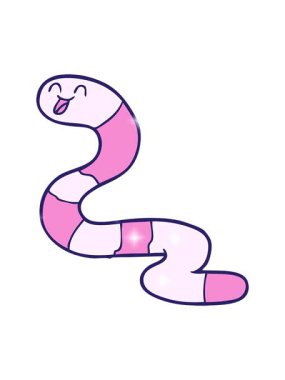 Çizgi film karakteri Solucan 'ın parıltı etkisi