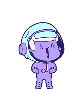 Mutlu uzay astronotunun animasyonunu salla ve durdur