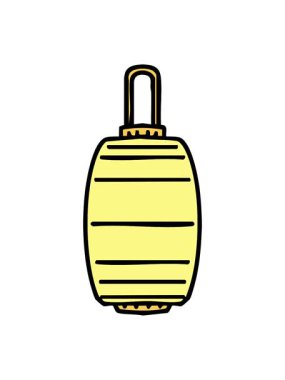 Japon zanaat tasarımında parlayan bir kağıt fenerin neon ışığı animasyonu