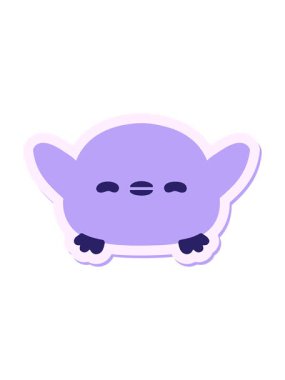 Tatlı yavru kuş çıkartmasının sallanan hareket animasyonu