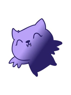 tatlı kawaii yarasasının el yazması gradyan çizgi filminin animasyonunu bob ve duraklat