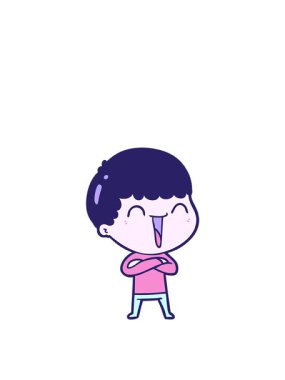 Mutlu bir adamın hareketli çizgi filmi.