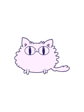 Çizgi film kedisinin eğlenceli tasarımının radyoaktif parlayan animasyonu