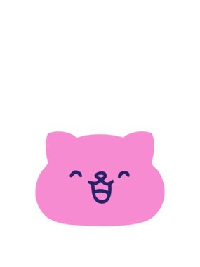 Sevimli kedi suratının animasyonunu büyütüyorum.