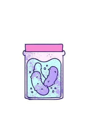 El çizimi çizgi film karikatürü turşulu turşu kavanozunun animasyonunu uzatıyorum.