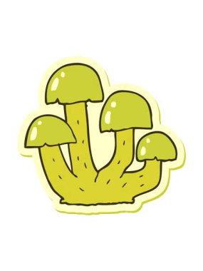 Çizgi film mantarının çıkartmasının renk canlandırması