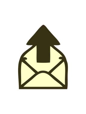 Bir e-posta işaretinin sevimli çizgi filminin renk canlandırması değiştiriliyor