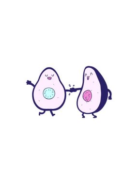 Dans eden avokadoların animasyonu.