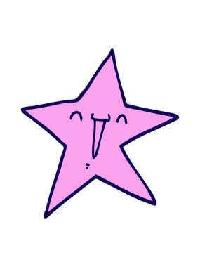 Mutlu çizgi film yıldızlarının neon ışık efektleri çizimi