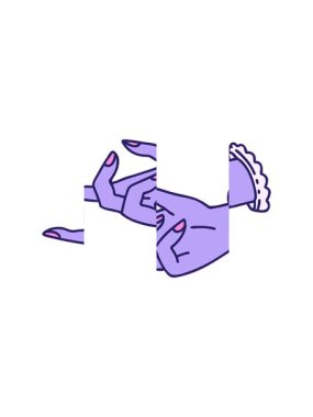 Bir elin ikonik dövme şeklindeki çiziminin bölünen hareketi